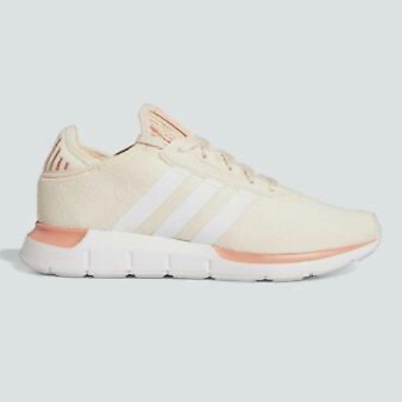 Adidas Women's Cream and Pink Sneakers - Picture 1 of 7